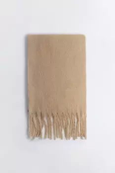 Шарф толстый вязаный с бахромой