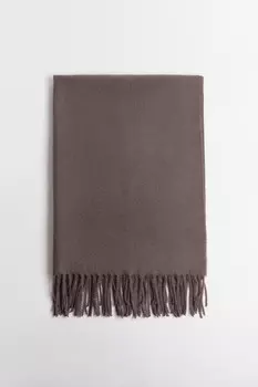 Шарф тонкий с длинной бахромой