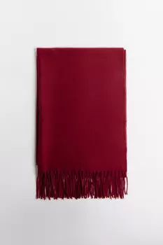 Шарф тонкий с длинной бахромой