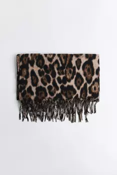 Шарф тонкий с леопардовым принтом