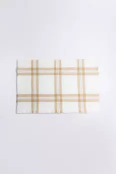 Шарф тонкой вязки в крупную клетку