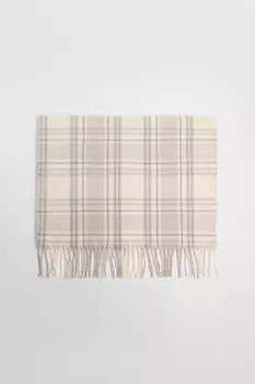 Шарф в клетку с бахромой