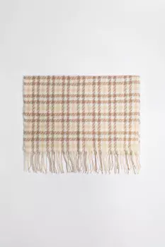 Шарф вязаный с принтом гусиная лапка