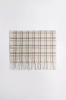 Шарф вязаный с принтом гусиная лапка