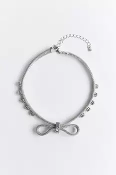 Колье-чокер с бантиком и стразами