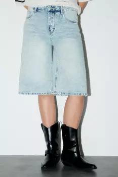 Шорты-бермуды джинсовые с низкой посадкой