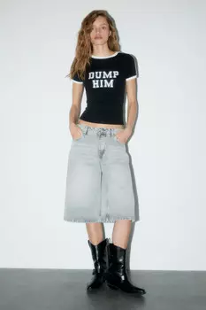 Шорты-бермуды джинсовые с низкой посадкой