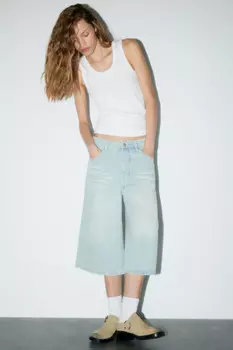 Шорты-бермуды джинсовые с низкой посадкой