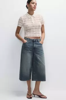 Шорты-бермуды джинсовые с низкой посадкой