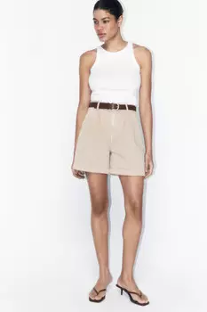 Шорты-бермуды джинсовые с ремнем