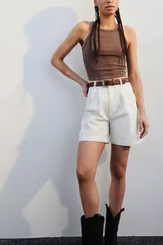 Шорты-бермуды джинсовые с ремнем