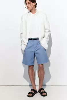 Шорты-бермуды хлопковые с резинкой на поясе