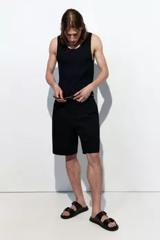 Шорты-бермуды хлопковые с резинкой на поясе