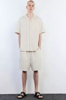 Шорты-бермуды хлопковые в полоску