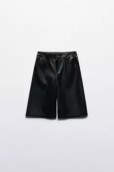 Шорты-бермуды из искусственной кожи