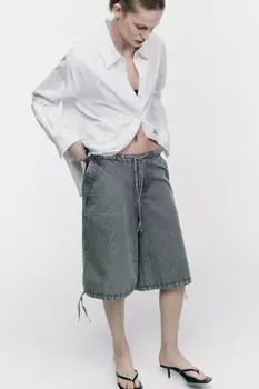 Шорты-бриджи с вареным эффектом