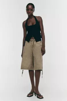 Шорты-бриджи с вареным эффектом