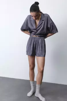 Шорты домашние атласные с сердечками