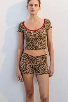 Шорты домашние бесшовные с принтом