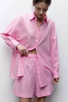 Шорты домашние хлопковые с поясом-резинкой