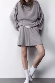 Шорты домашние трикотажные в рубчик