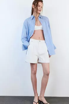 Шорты джинсовые baggy fit с высокой посадкой