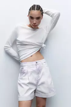 Шорты джинсовые baggy fit с высокой посадкой