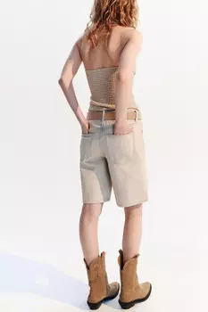 Шорты джинсовые прямые с ремнем