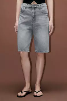 Шорты джинсовые прямые с высокой посадкой