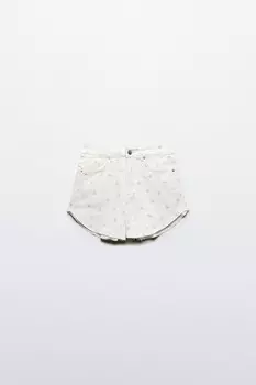 Шорты джинсовые с цветочным принтом