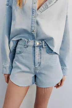 Шорты джинсовые с обрезанными краями