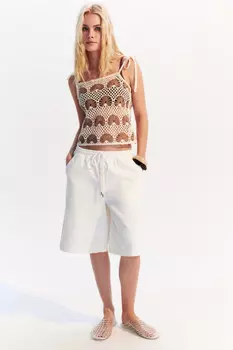 Шорты джинсовые с поясом на завязках