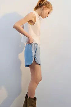 Шорты джинсовые с поясом на завязках