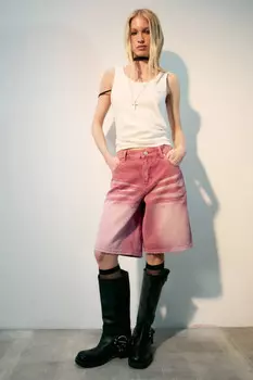 Шорты джинсовые с вареным эффектом