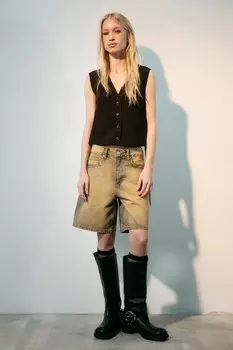 Шорты джинсовые с вареным эффектом