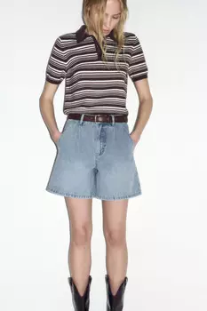 Шорты джинсовые с высокой посадкой