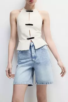 Шорты джинсовые с высокой посадкой