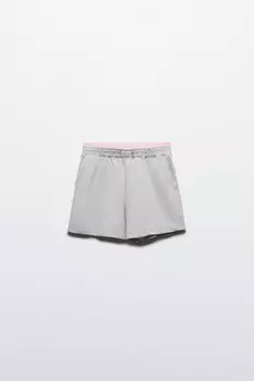 Шорты хлопковые с двойным поясом