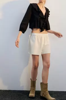 Шорты хлопковые с поясом-резинкой