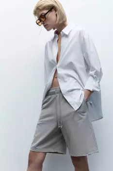 Шорты из футера с вареным эффектом