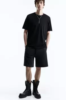 Шорты из футера с вареным эффектом