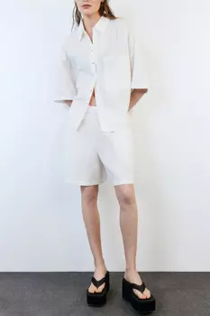 Шорты короткие хлопковые с поясом-резинкой