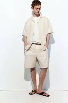 Шорты костюмные из льняной ткани