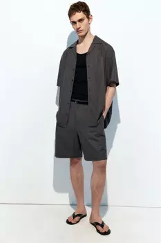 Шорты костюмные из льняной ткани