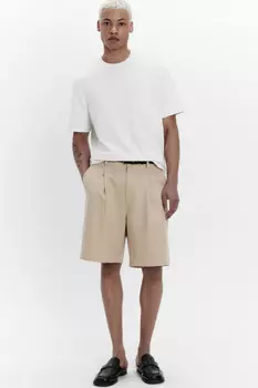 Шорты костюмные со складками на поясе