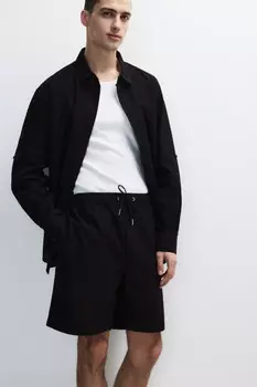 Шорты льняные с поясом на завязках