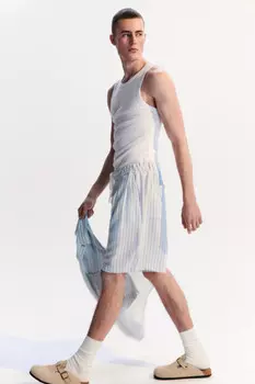 Шорты льняные с поясом на завязках