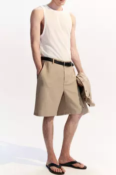 Шорты льняные с резинкой на поясе