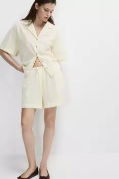 Шорты льняные в полоску