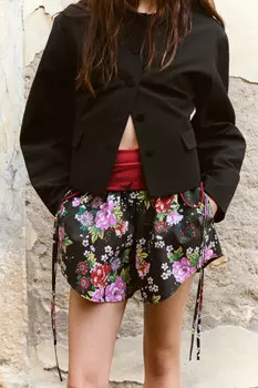 Шорты мини с цветочным принтом